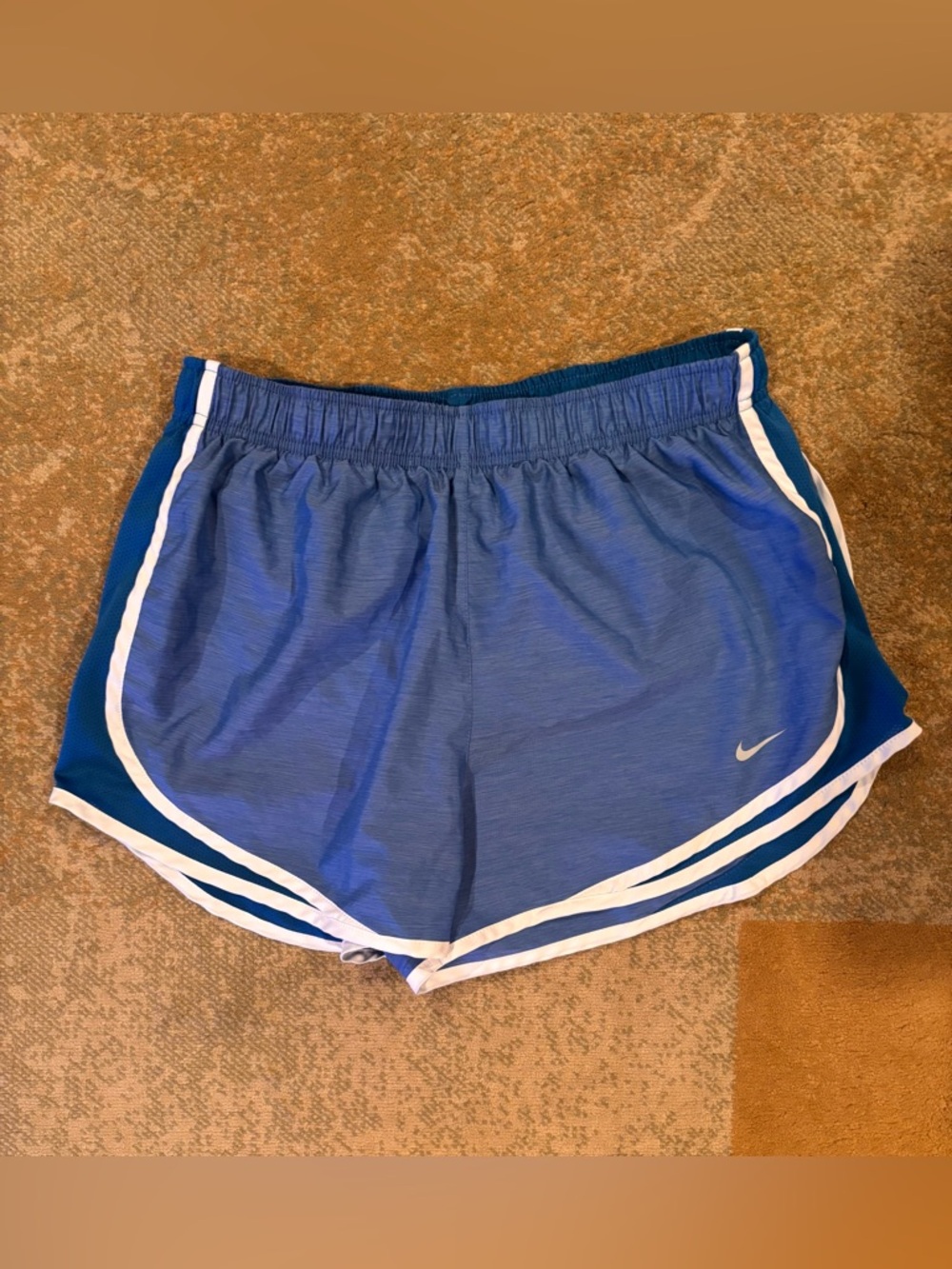 Nike Dri-FIT Running Shorts Womens Large Blue White Trim Lined